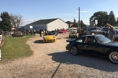 SEM Community Chair Chrissy greeting the incoming cars